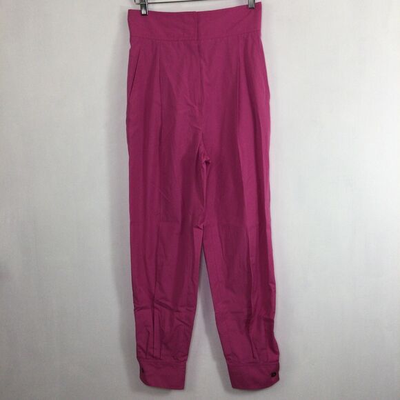 Max Mara Studio Womens Argenta Cotton Trouser Pants Fuchsia Pink Size 4 NWT - Picture 13 of 13
